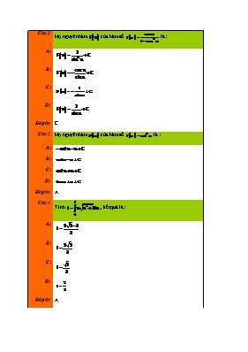 Bài tập Tích phân Lớp 12 - Phần 26